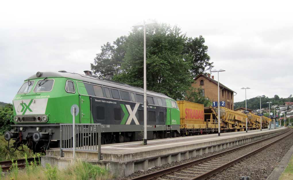 Mausohr-Bahnhof mit Bauzug 2023 (D. Diehl)